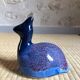 Ceramic animal figurine, pretty bluish enamel