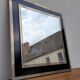 Design mirror in chromed metal vintage quality manufacture Italy, 1970s