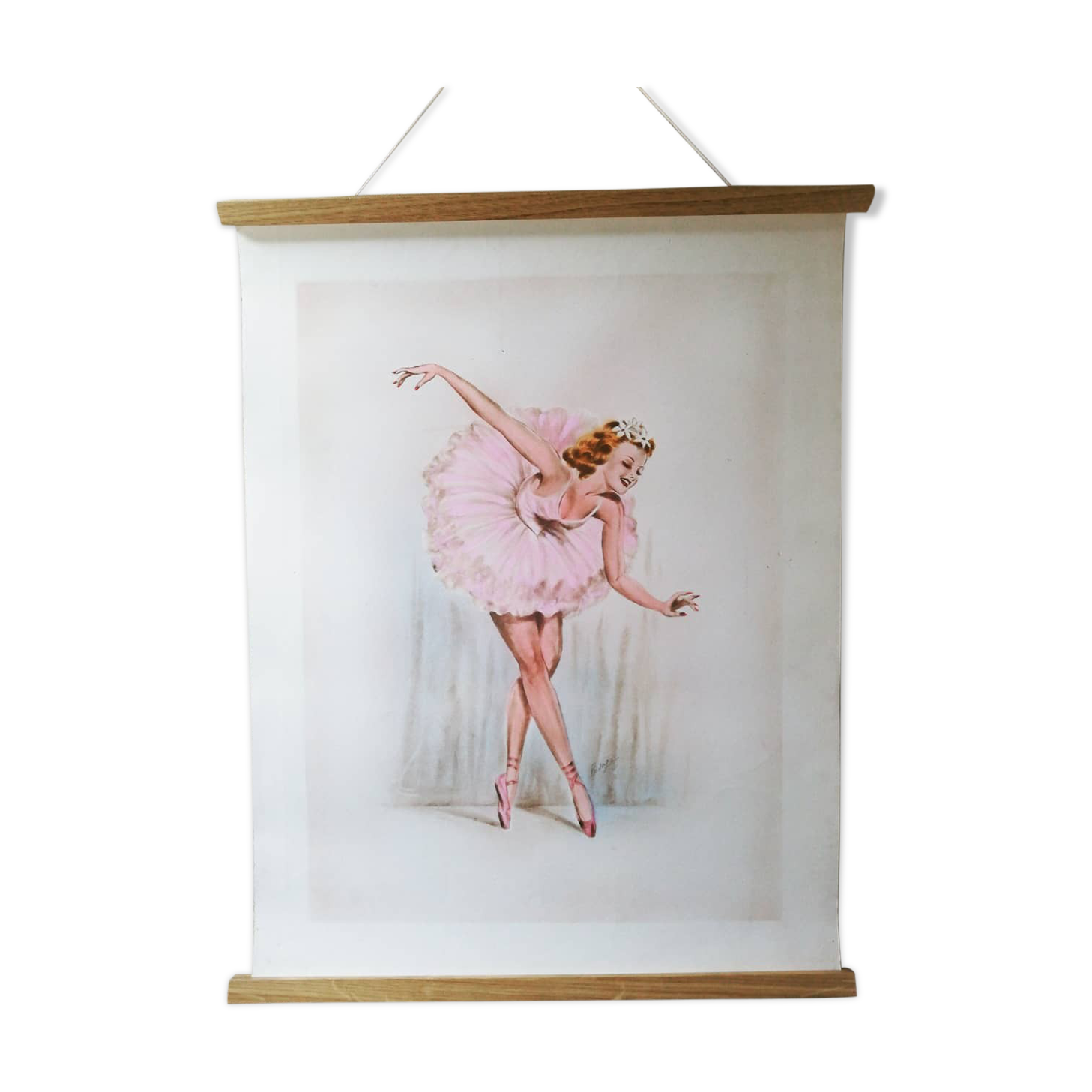 1950s watercolor lithograph by Lesage