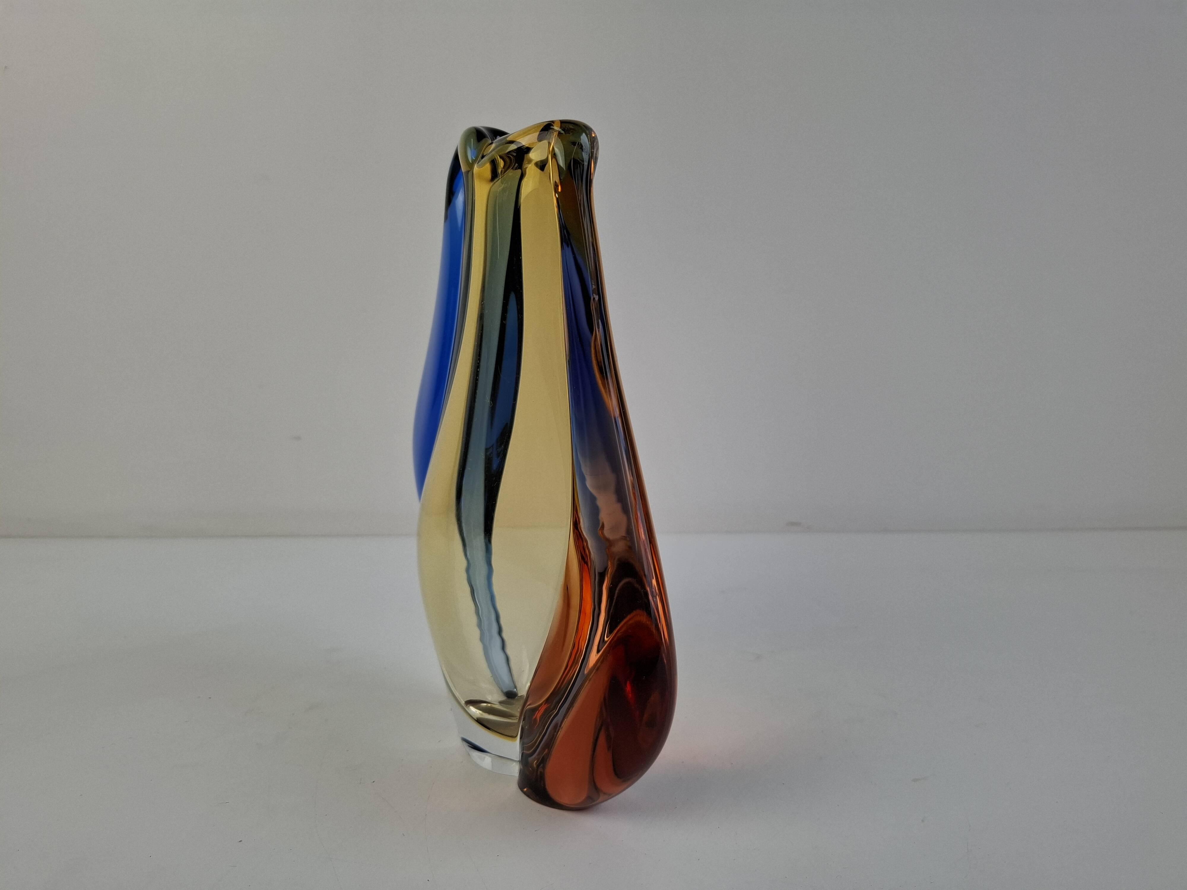Czech art glass vase by Hana Machovska Mstisov, 1960s