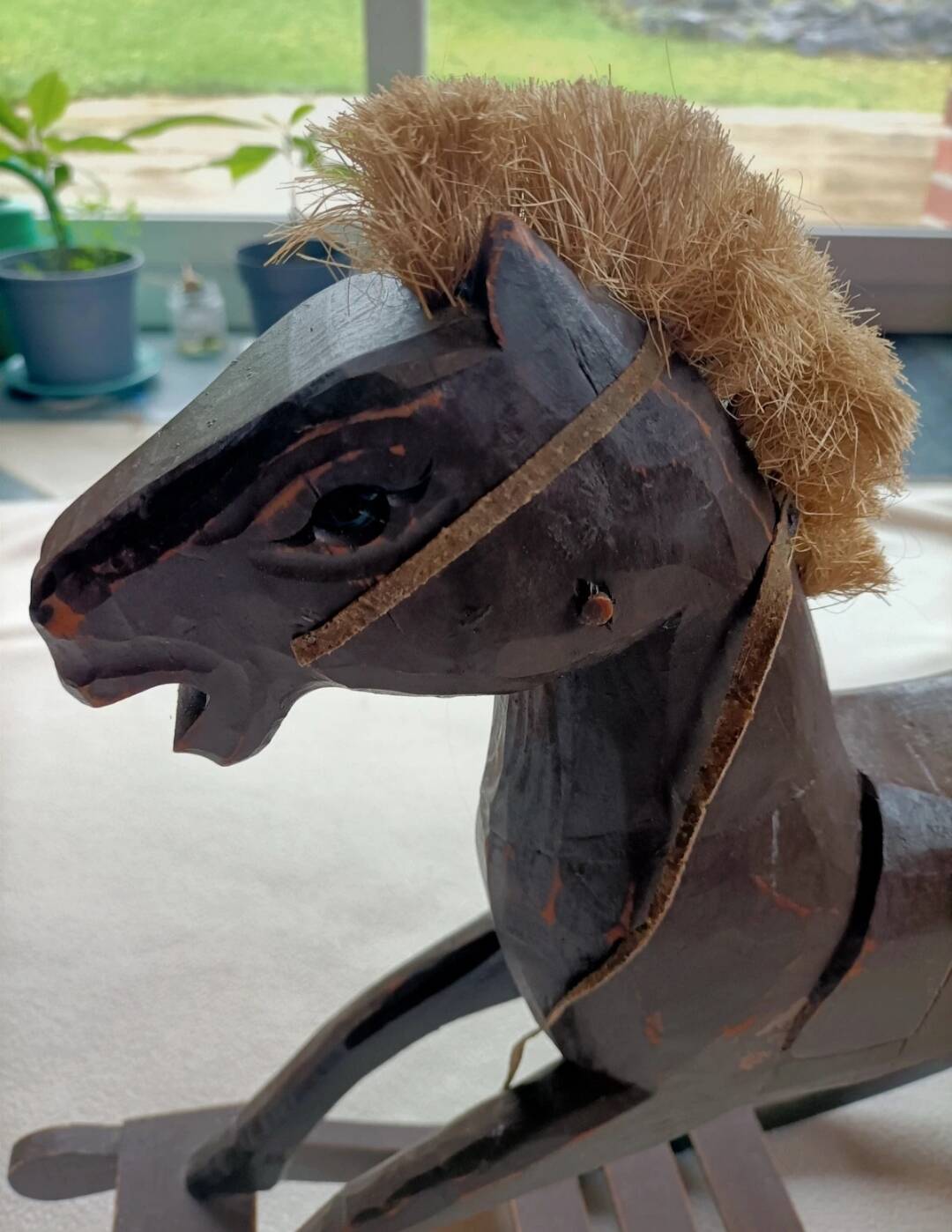 Retro wooden rocking horse