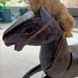 Cheval a bascule en bois rétro