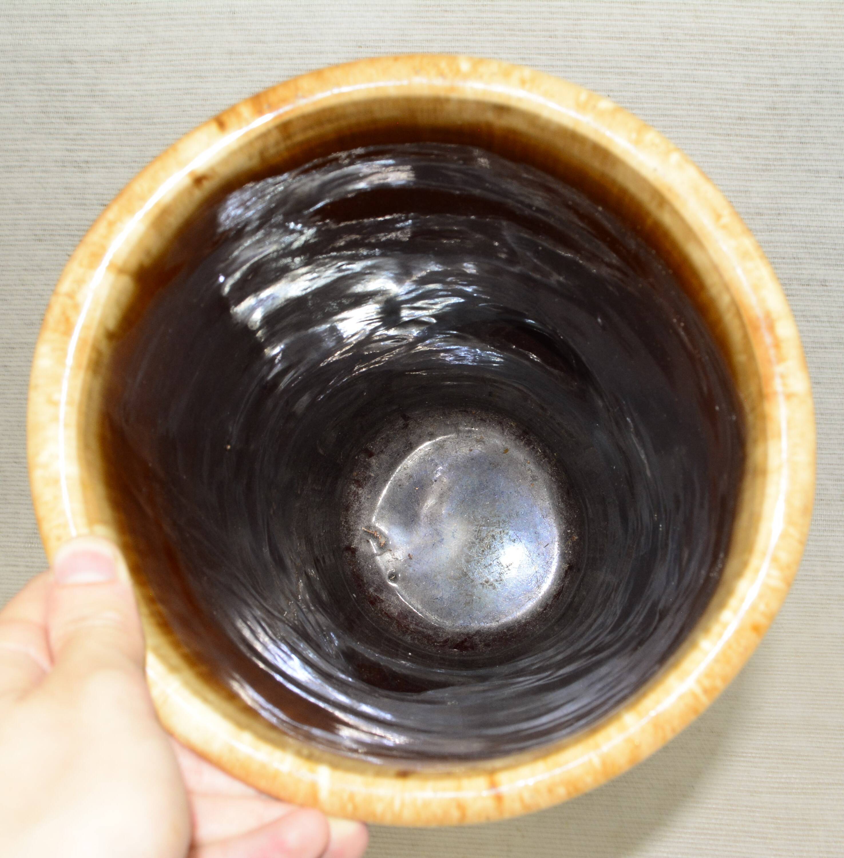 Art Nouveau slip ceramic umbrella stand