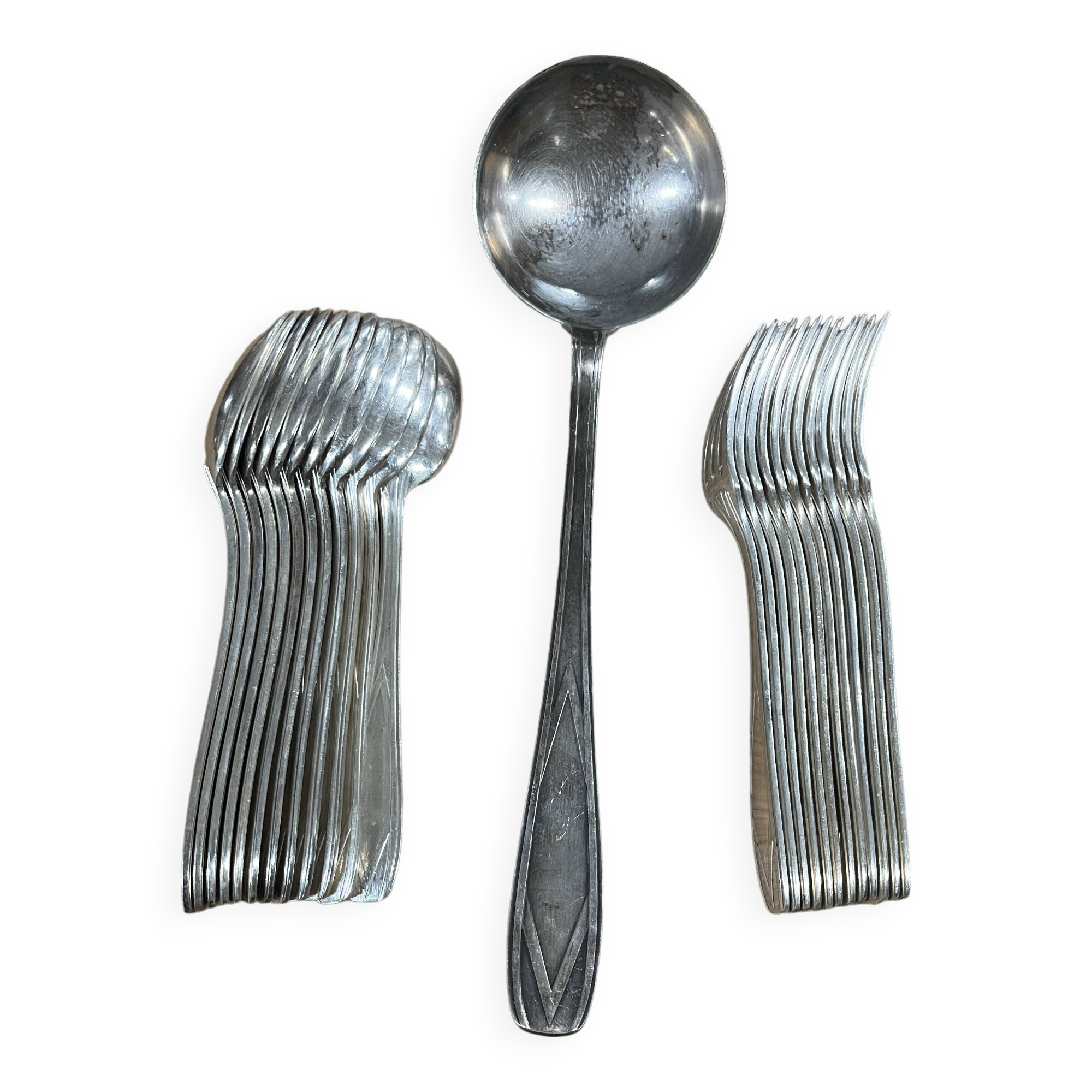 Art Deco silver-plated 25-piece dinner service
