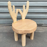 Children's chair in deer wood - Reindeer stool