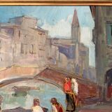 Impressionist Venetian Scene Oil on Canvas, signed Knut Norman (1896-1977)