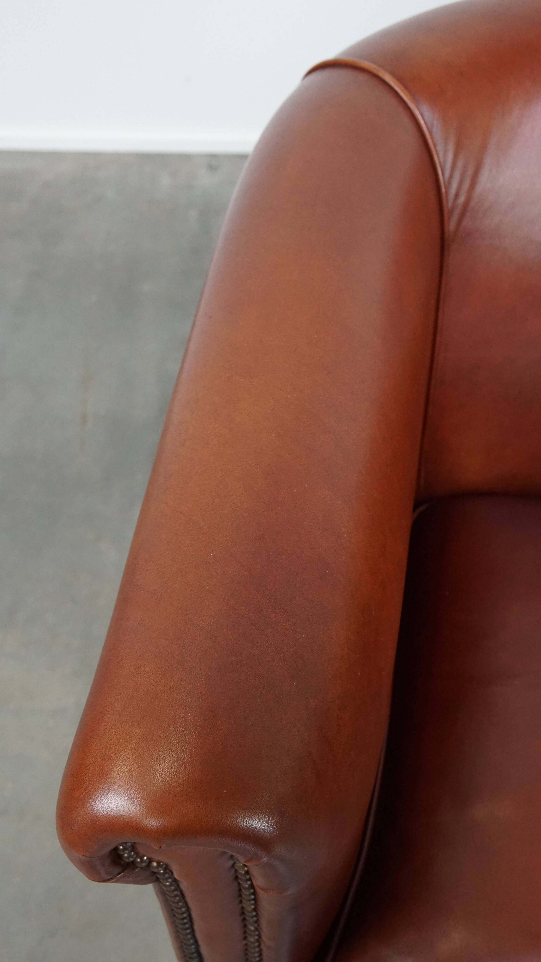 Set of 2 Club Chairs Made from Cowhide Leather