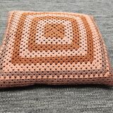 Old vintage retro crochet cushion