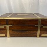 Old travel box solid mahogany writing board and nineteenth century brass