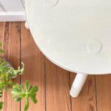 Tabouret tripode blanc vintage