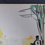 Alain Desormeaux (1931-2010) "The Riders" 1971 Oil on strong paper, signed and dated