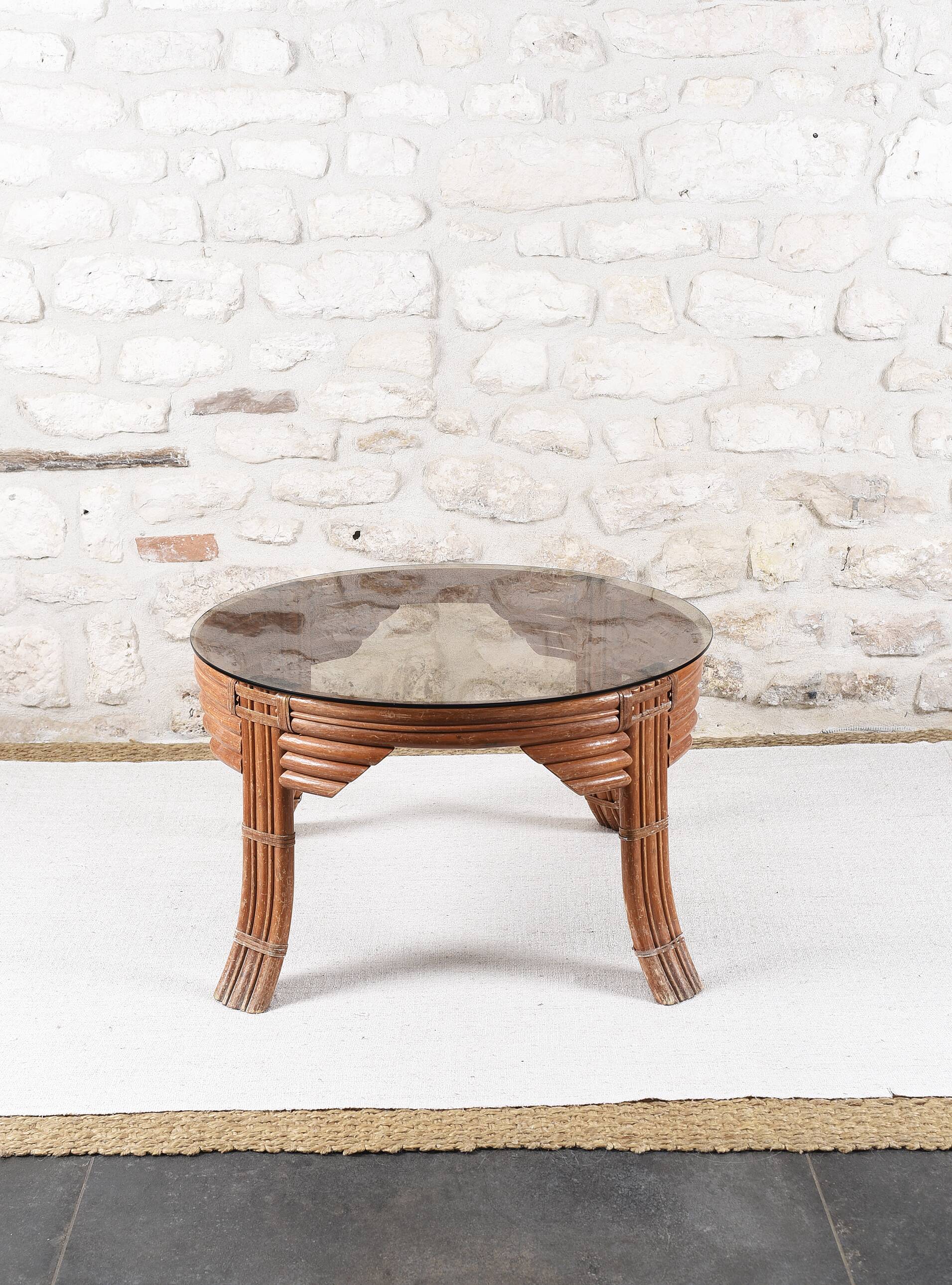 Vintage rattan coffee table