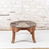 Table basse vintage en rotin