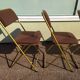 Lot de 4 chaise lafuma pliante damier marron doré