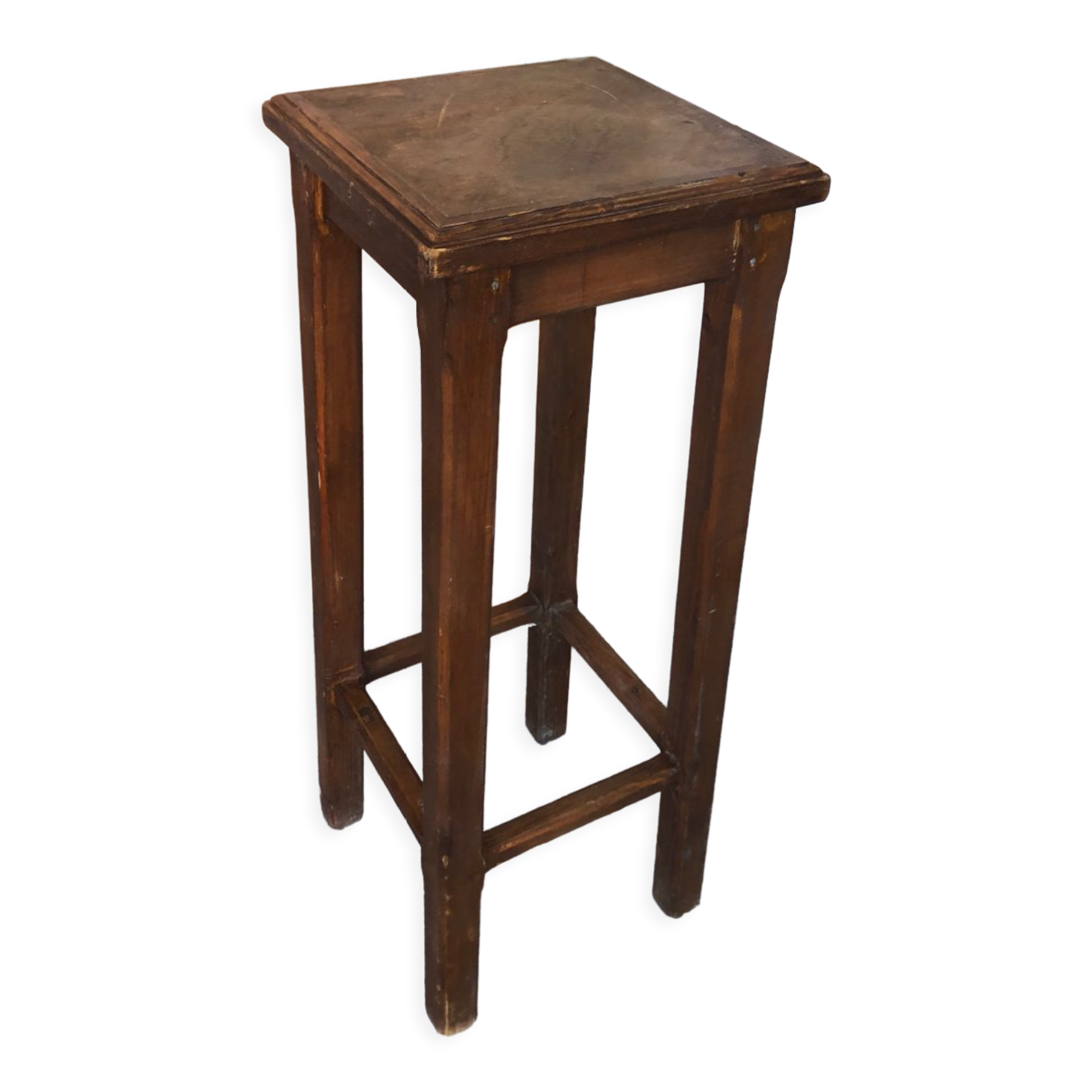 Vintage wood high stool