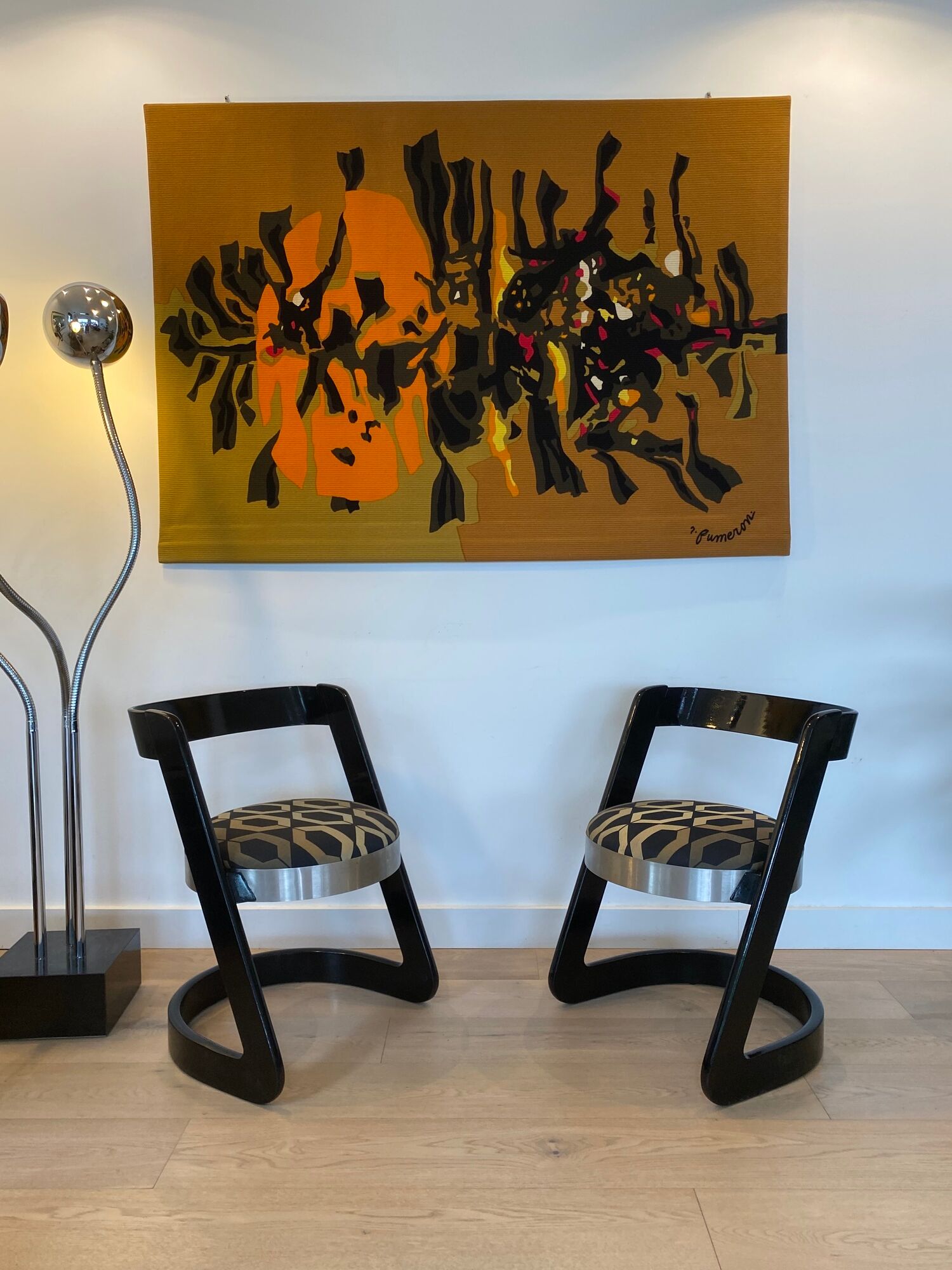 Pair of chairs by Willy Rizzo for Mario Sabot. Italy 1960
