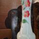 Vintage painted opaline soliflore vase