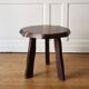 Table d'appoint brutaliste en orme massif, 1950