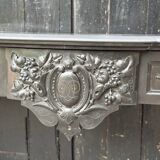 Napoleon III fireplace in black Belgian marble or Mazi, circa 1880