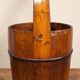 Old wooden well bucket with wrought iron bands – Late 19th century