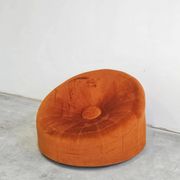 Round armchair in the style of Pierre Paulin, oversized pouf, velvet.