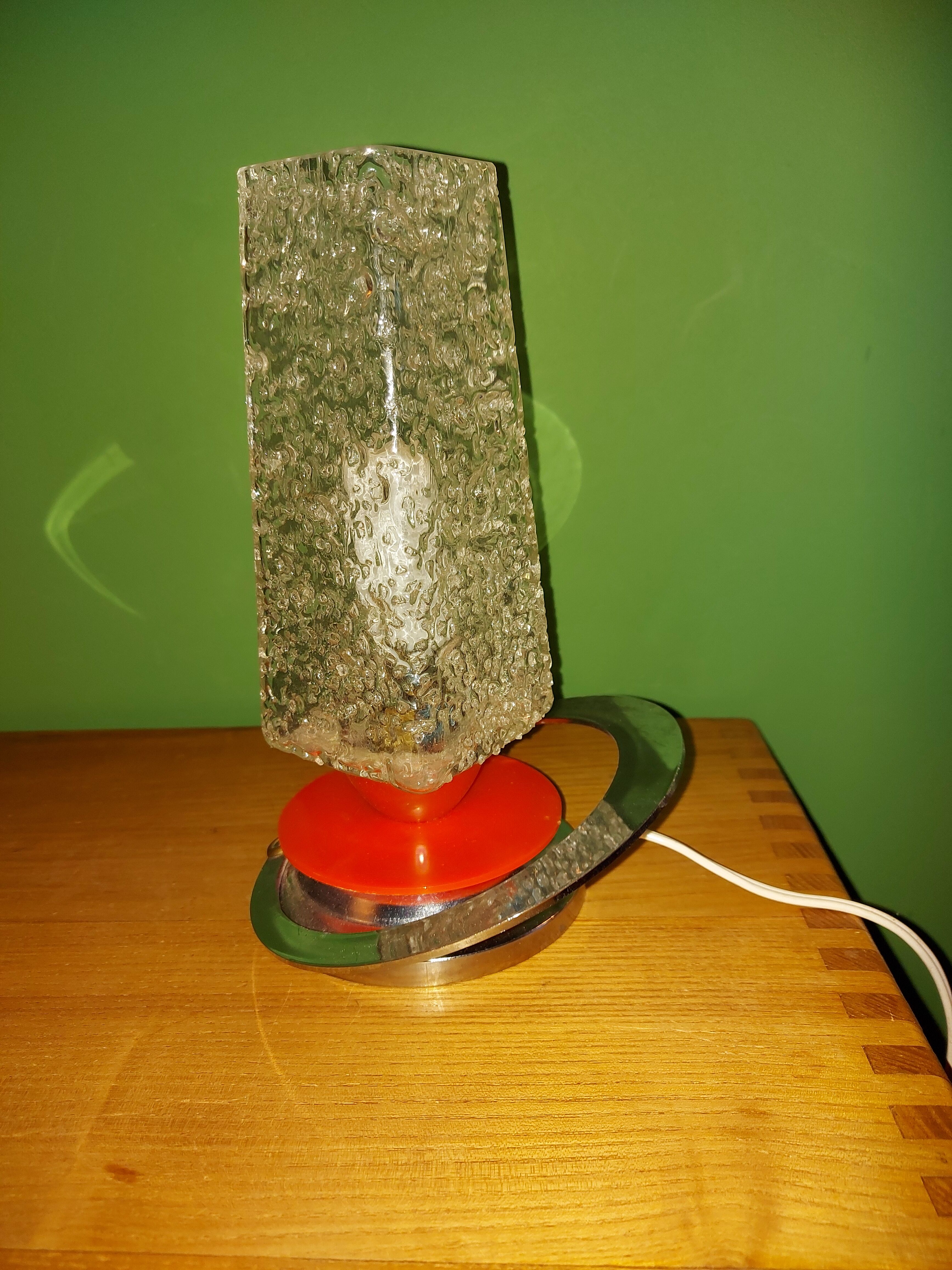 Vintage metal and glass lamp