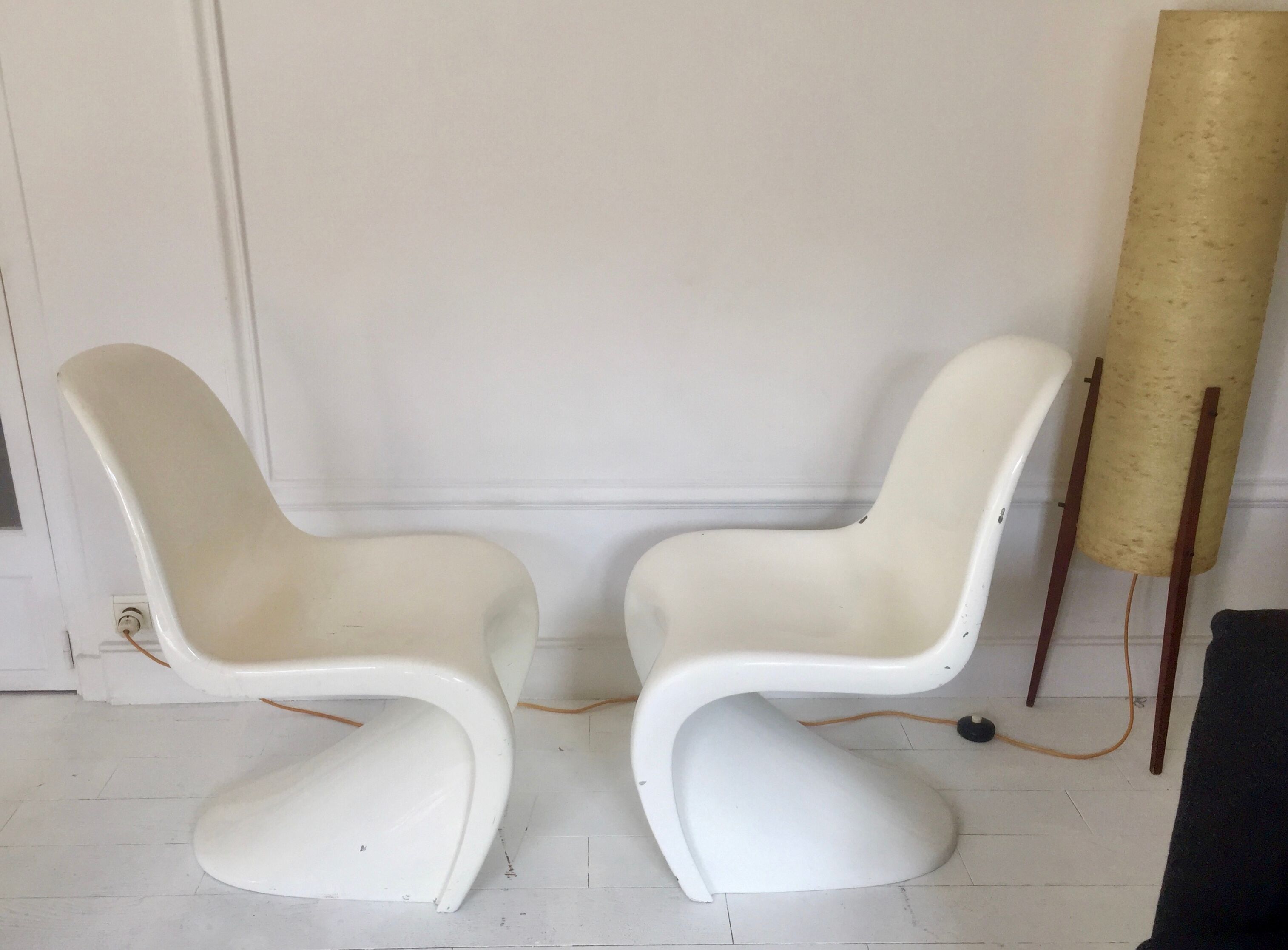 Pair of Verner Panton S chairs in fiberglass, Series 1, 1967