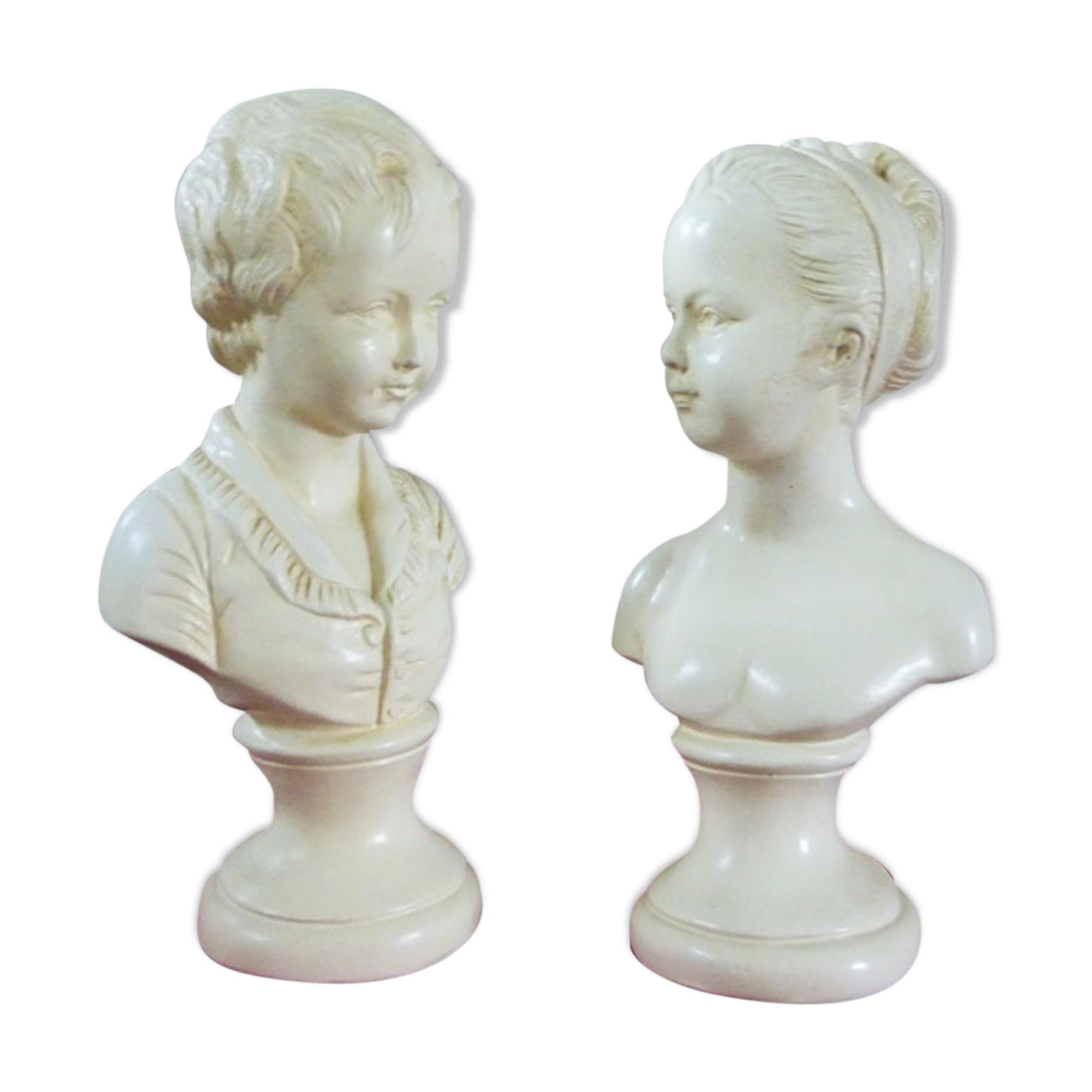 Pair of ceramic busts
