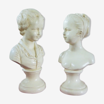 Pair of ceramic busts