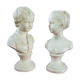 Pair of ceramic busts