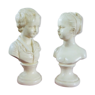 Pair of ceramic busts