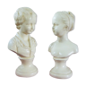 Pair of ceramic busts