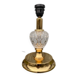 Lampe de table de style Hollywood Regency, cristal de laiton