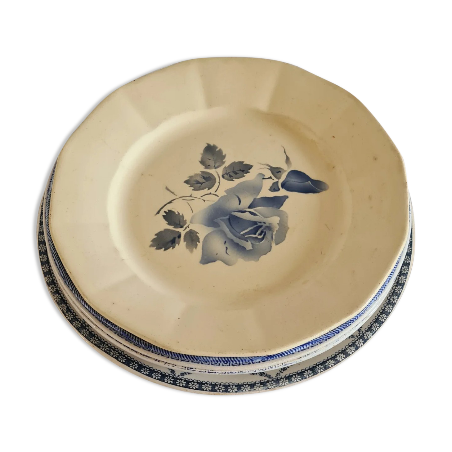 Old plates Creil & Montereau, Salins and Digoin