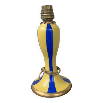 Yellow and blue Limoges art deco candle holder