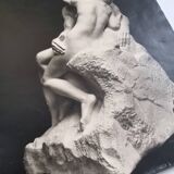 Photographie ancienne d'Eugène Fiorillo d'après Auguste Rodin, le baiser, tirage argentique
