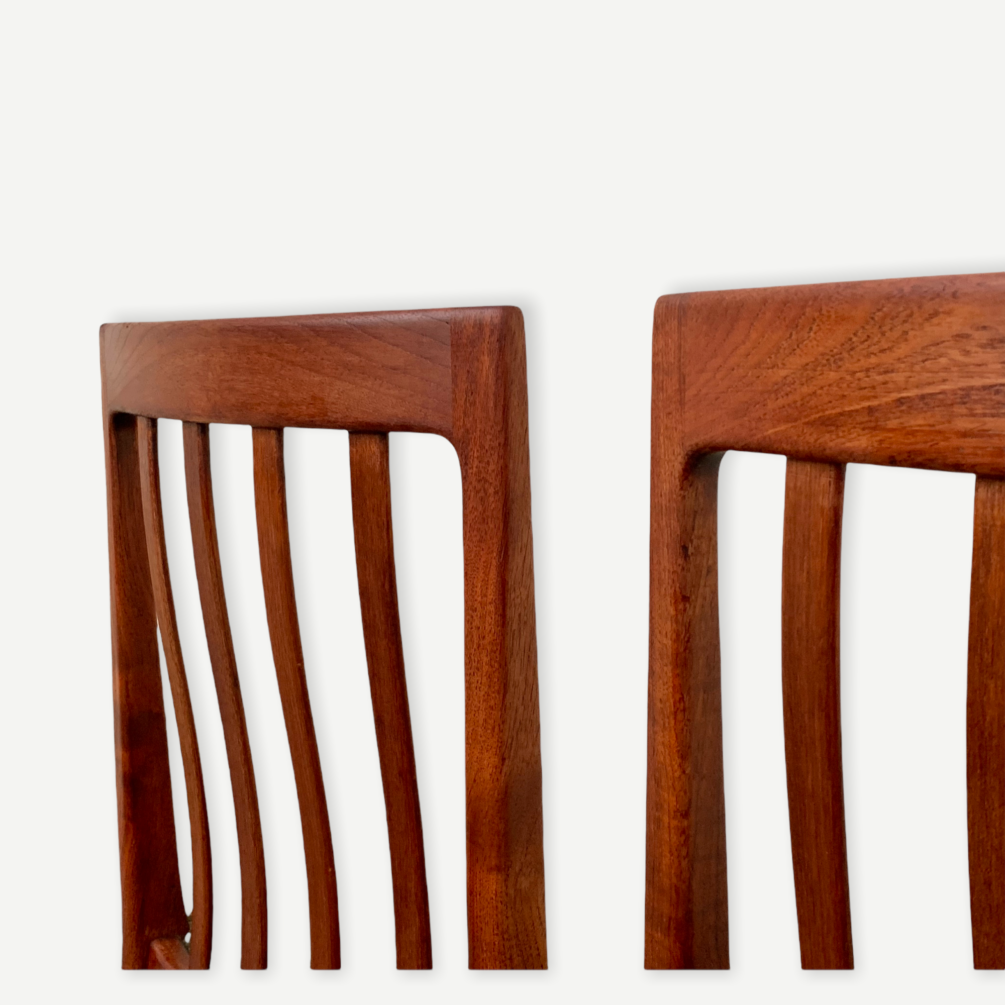 Pair of Scandinavian teak and velvet chairs 1960