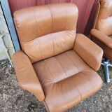 4 fauteuisl cuir design 70's Sitag