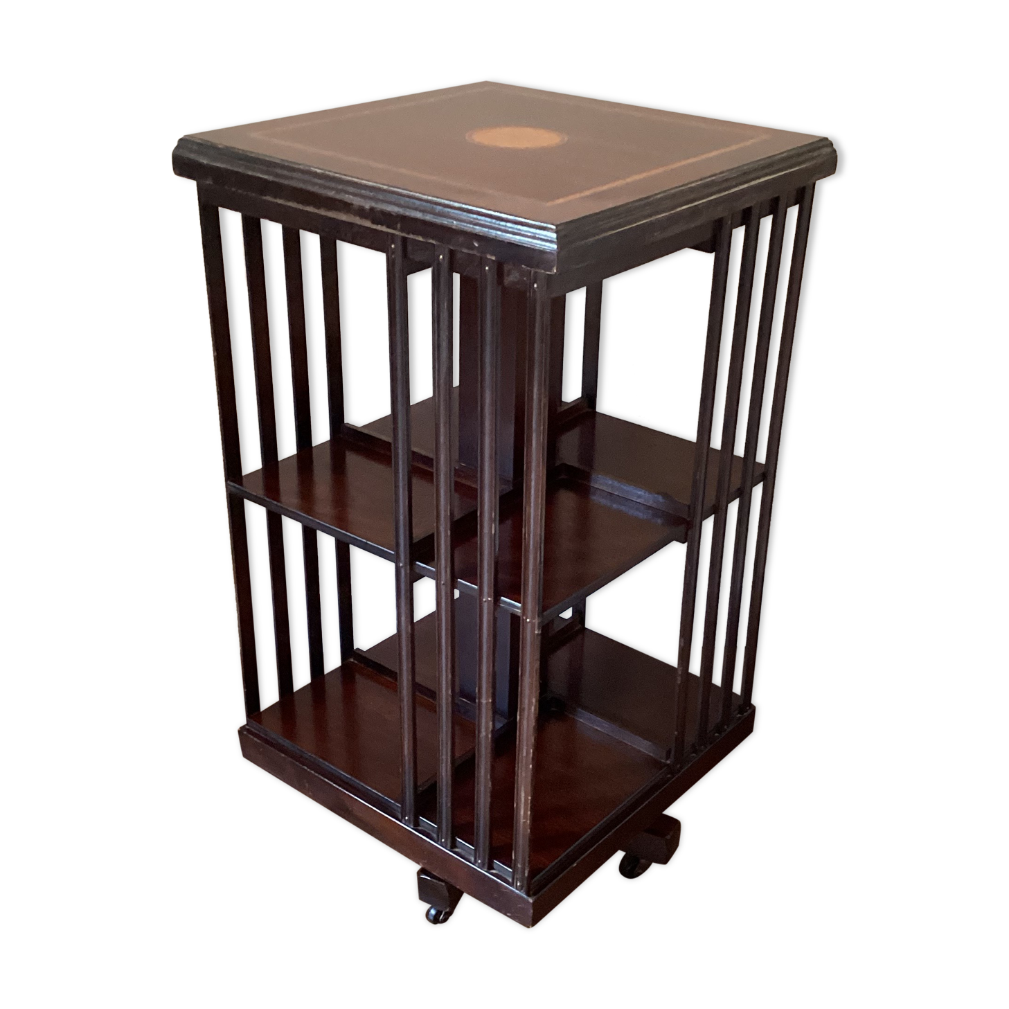 Rotating bookcase, vintage English