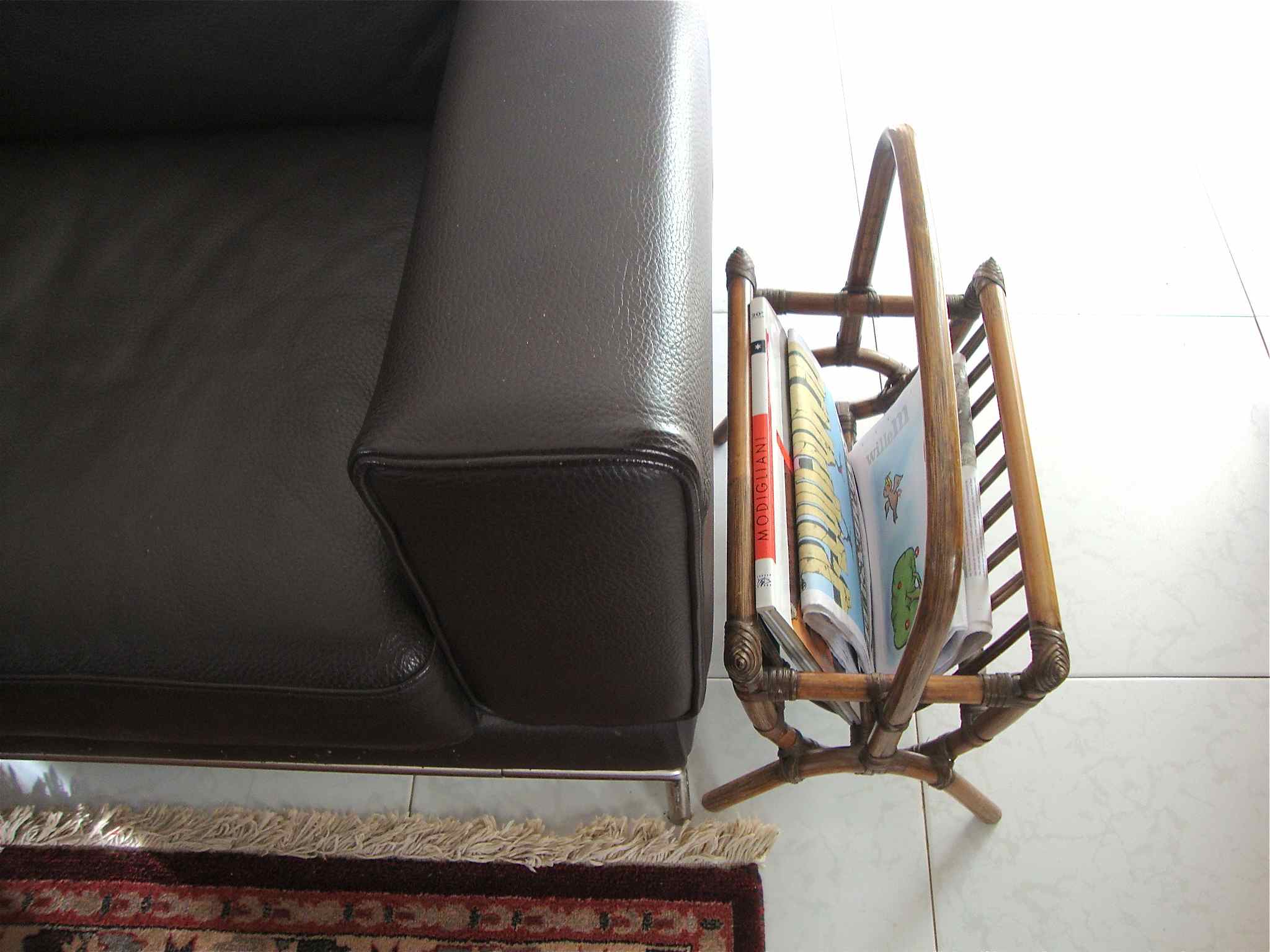 Reviews holder in rattan 70s