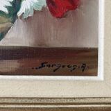 Painting painted in oil on canvas representing a bouquet of flowers signed Surgeon.