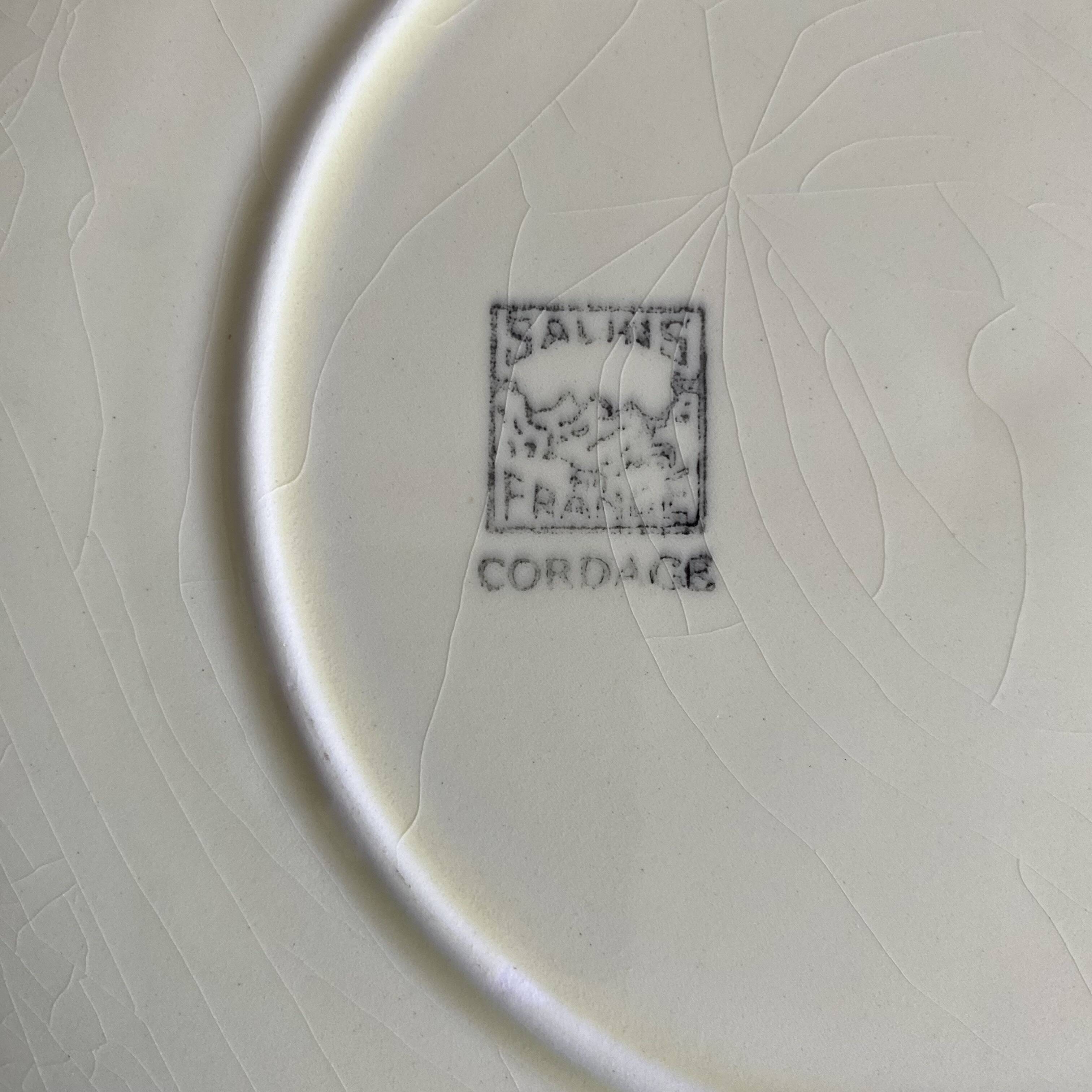 Salins France "rope" dinner plates, 1950s