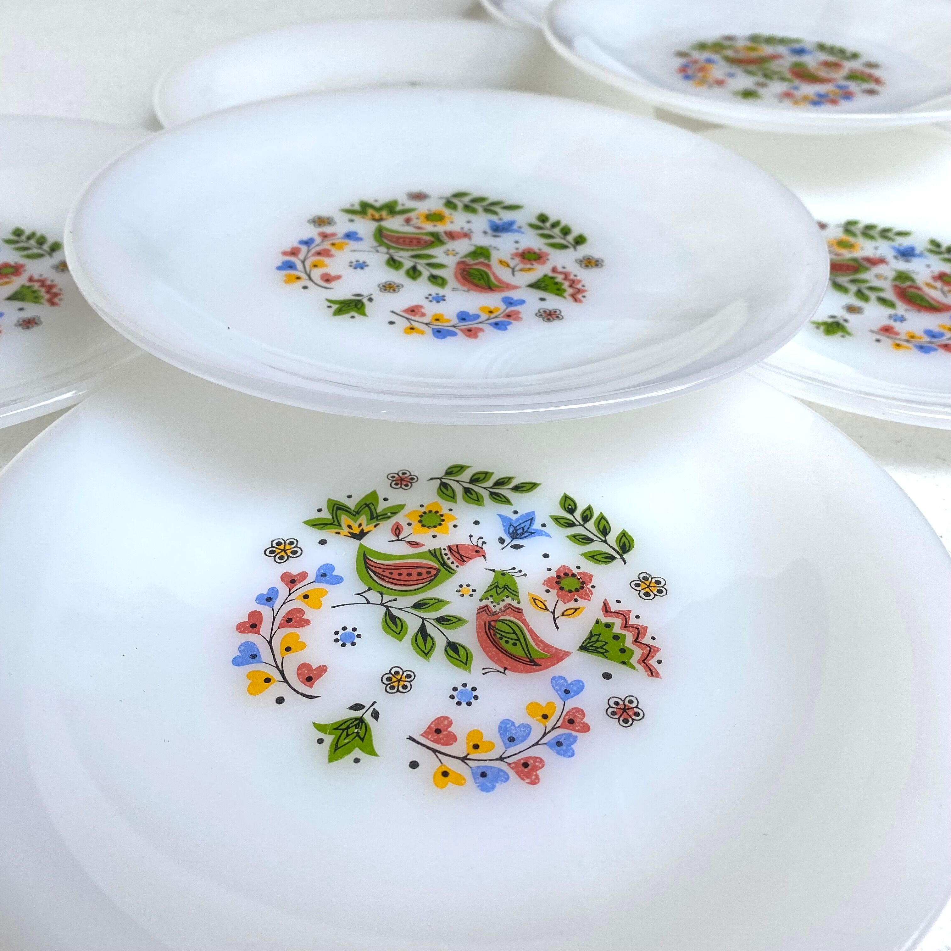 Vintage Arcopal plates Scandinavian décor