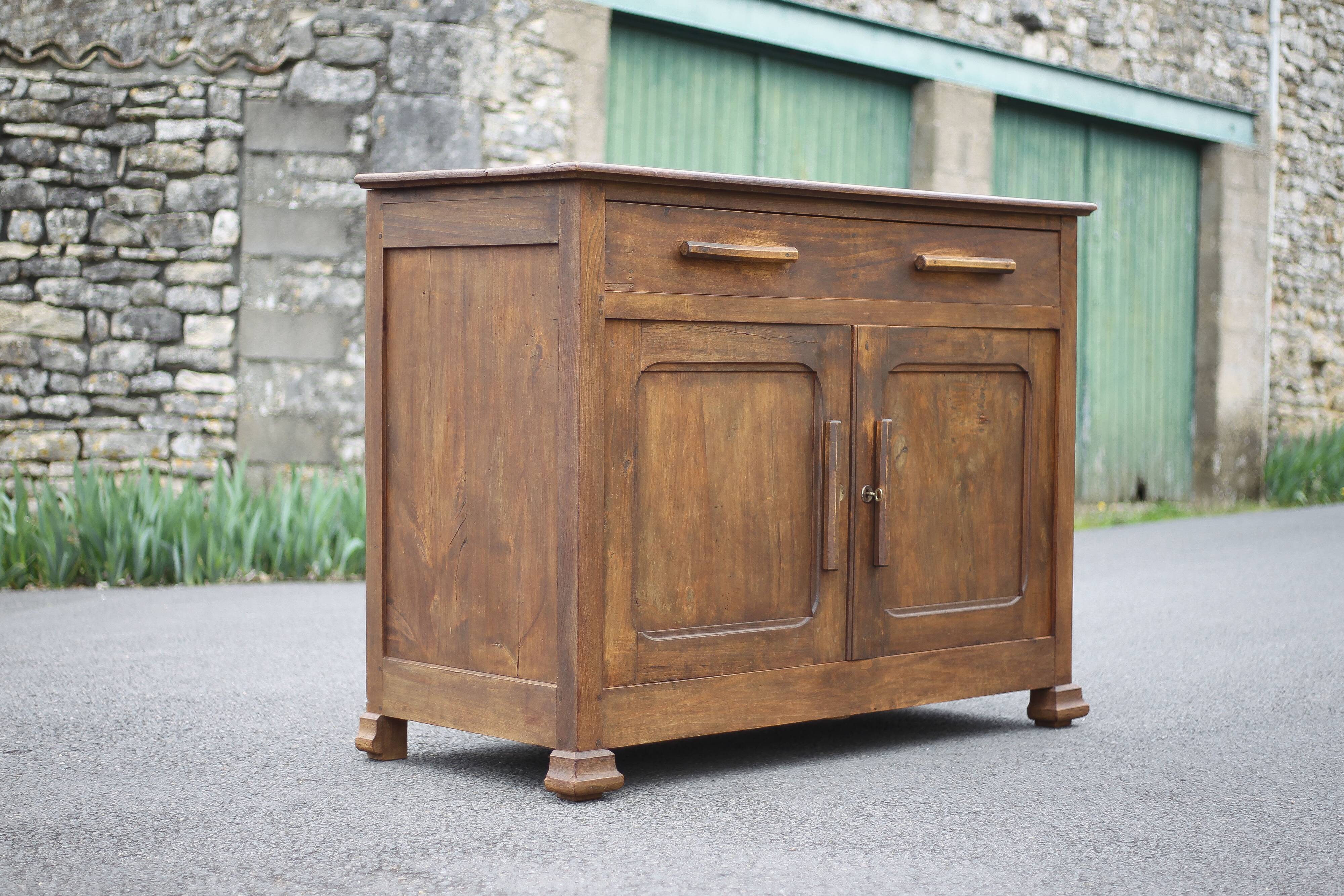 Buffet bas en bois bahut meuble de rangement, meuble ancien