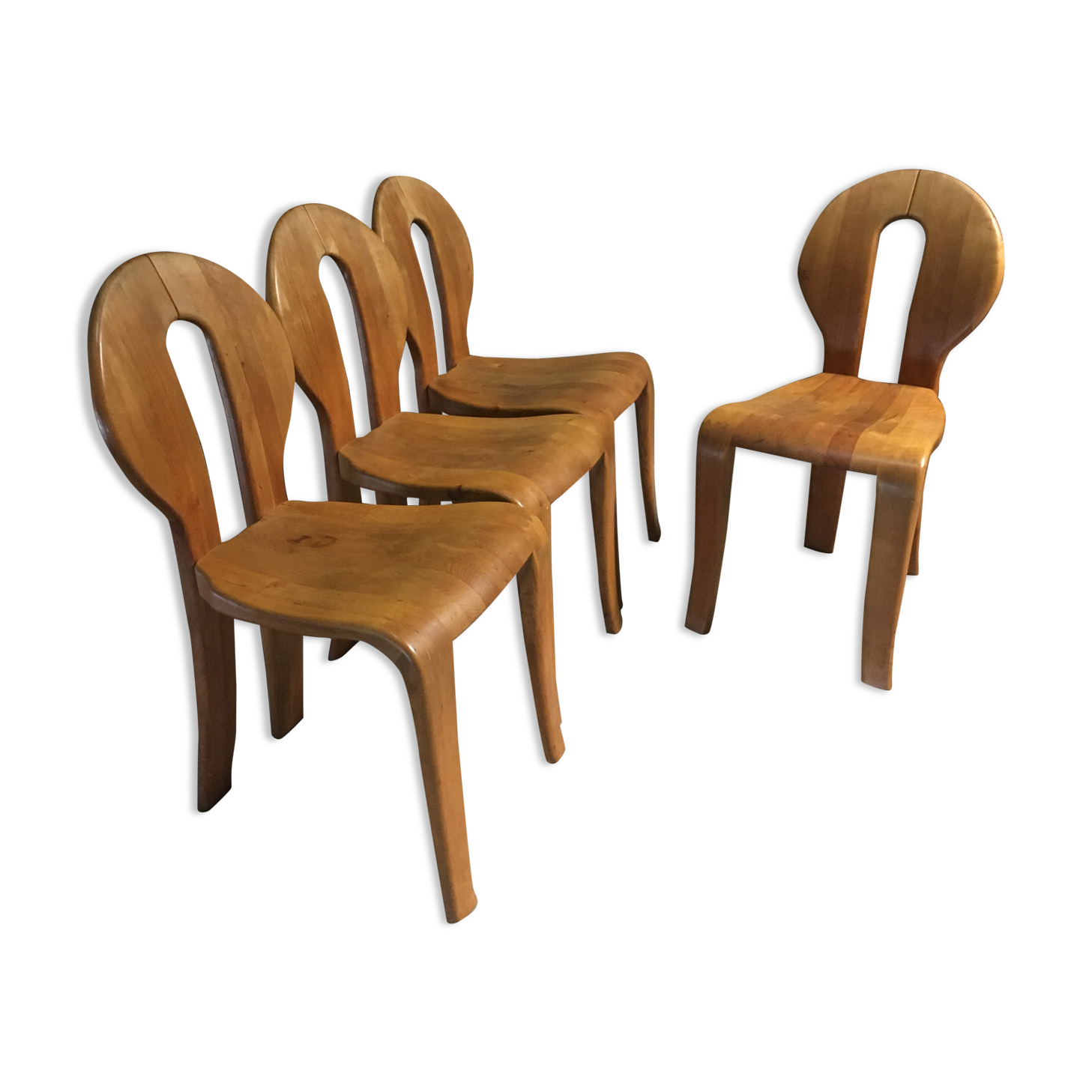 1980's wooden dining chairs.