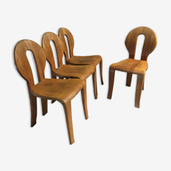 1980's wooden dining chairs.
