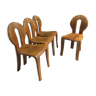 Chaises de salle à manger en bois des années 1980.