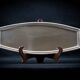 Silver-plated metal cake dish, shell design – hallmarked, 38 x 15 cm