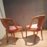 Pair of light wood gondola chairs