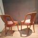 Paire de chaise gondole en bois clair